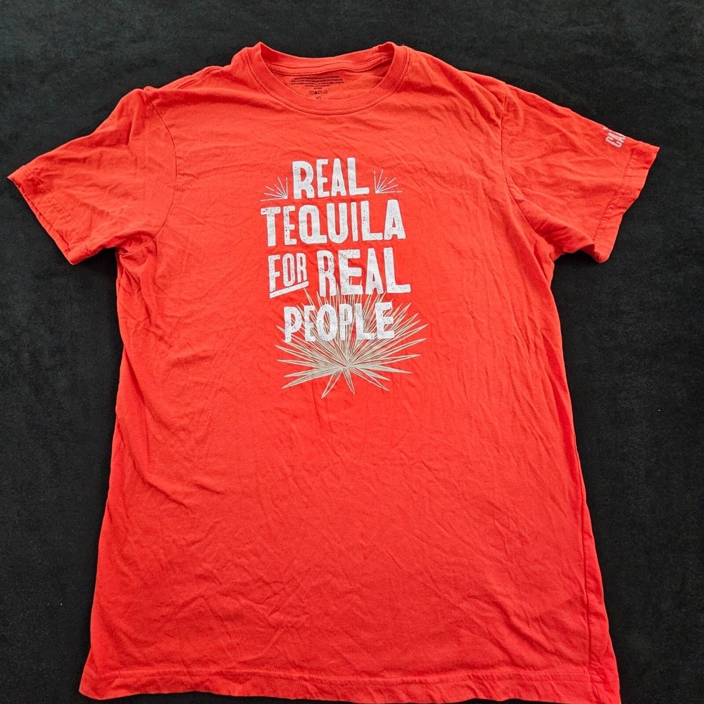 Cazadores Real Tequila For Real People Red Short Sleeve Cotton T-Shirt Men's XL